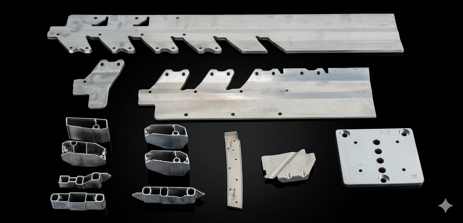 Sawed and machined aluminum profiles